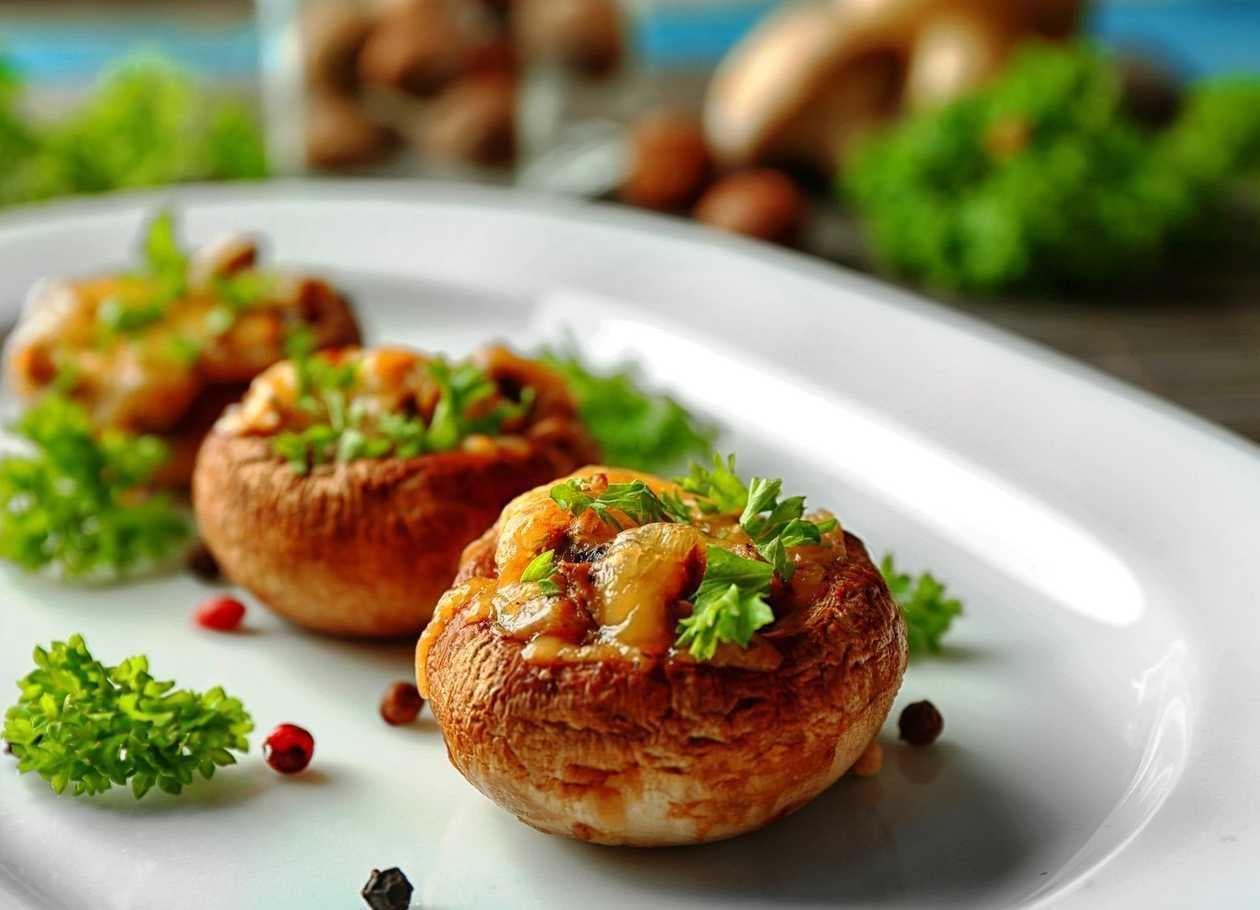 Baked Mushrooms with Cheese