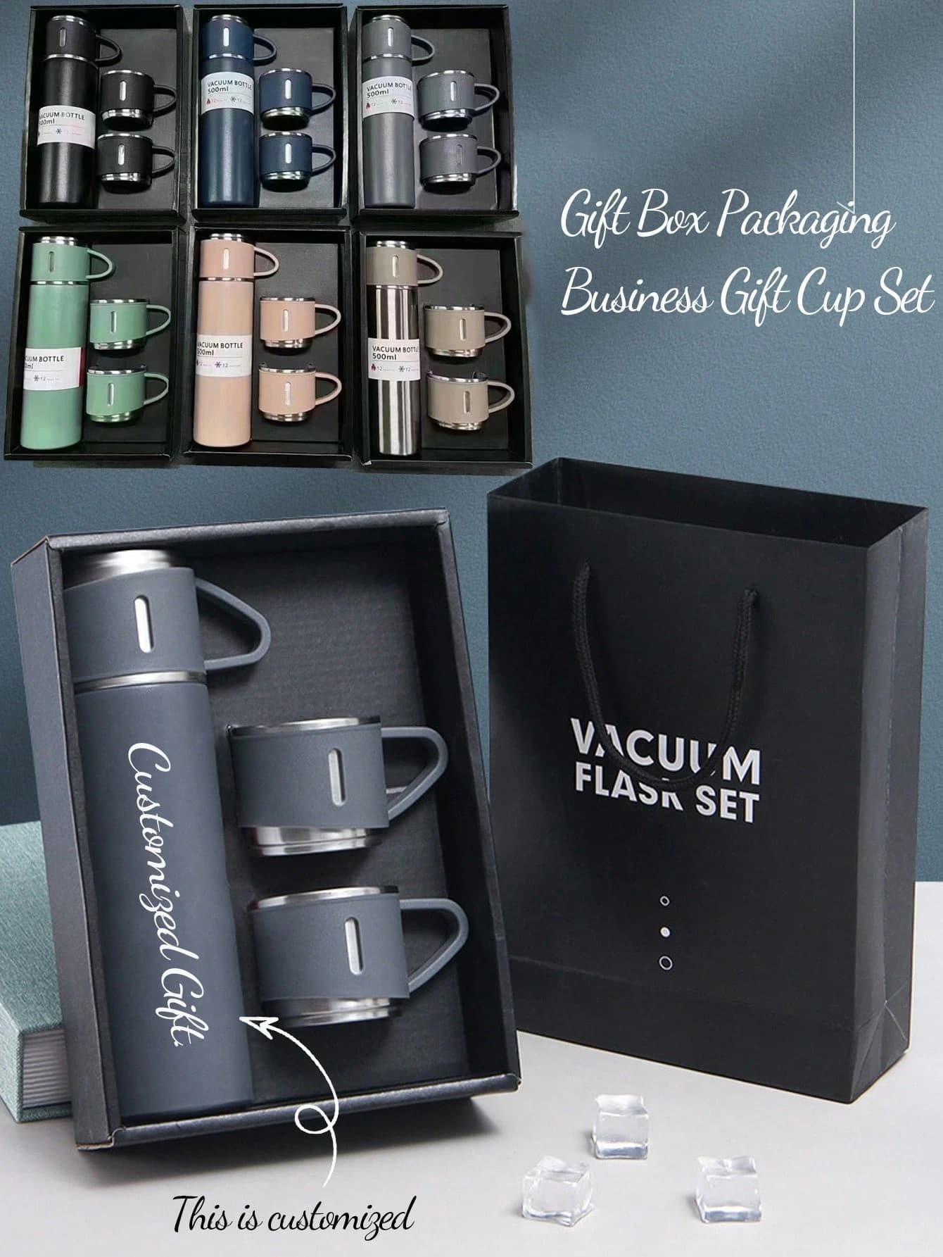 Custom Insulated Tumbler 500 ml (3 Lids) Gift Set