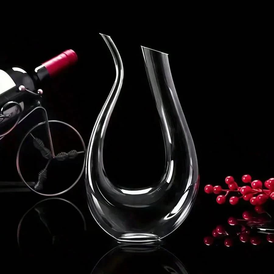 Premium Crystal U-Shape Wine Decanter (~45oz)