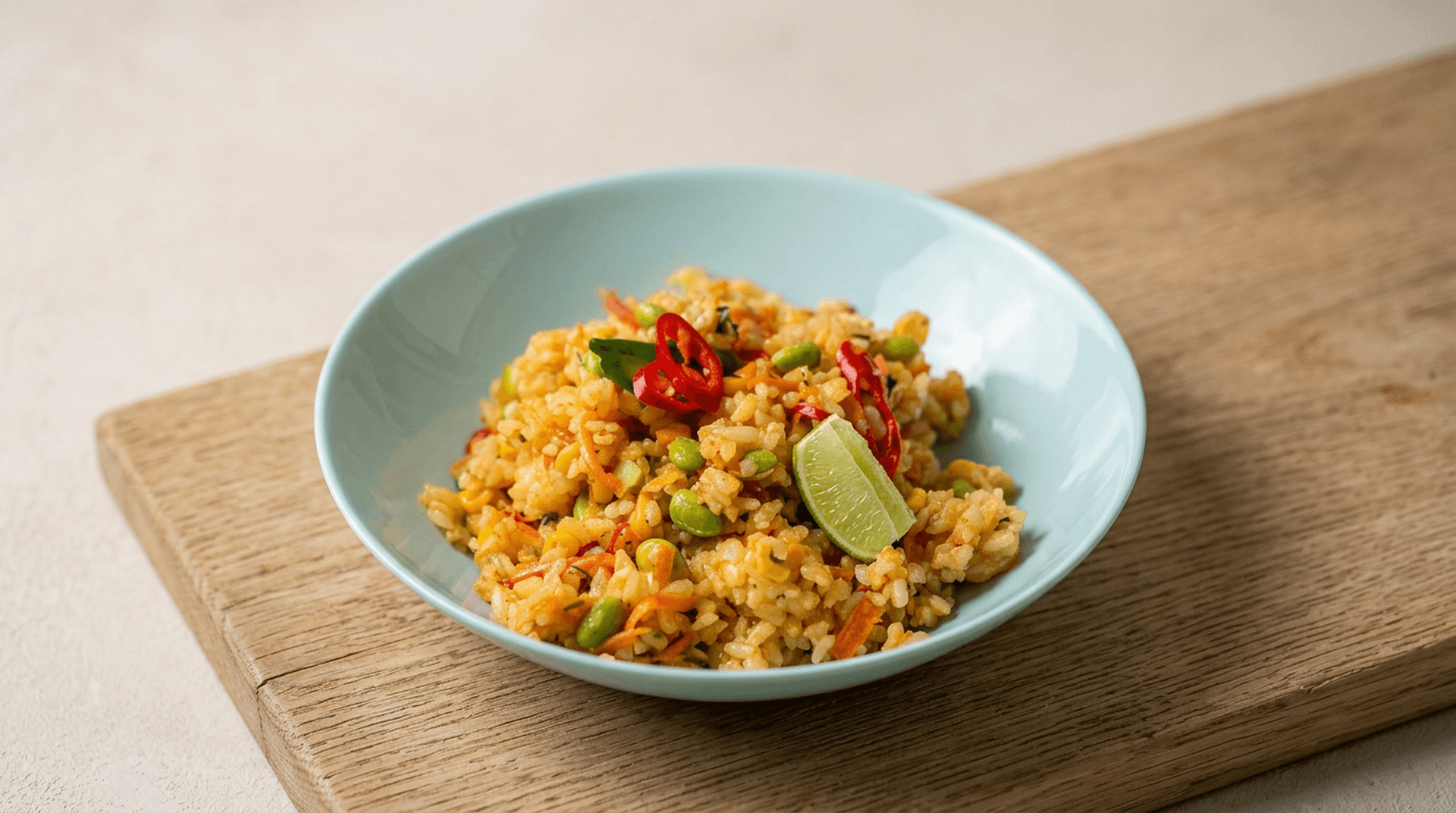 Fried rice with egg and vegetables