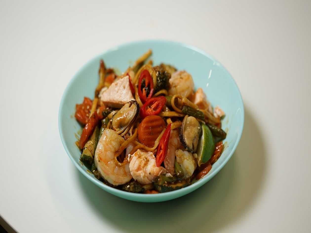 Udon Noodles with Seafood