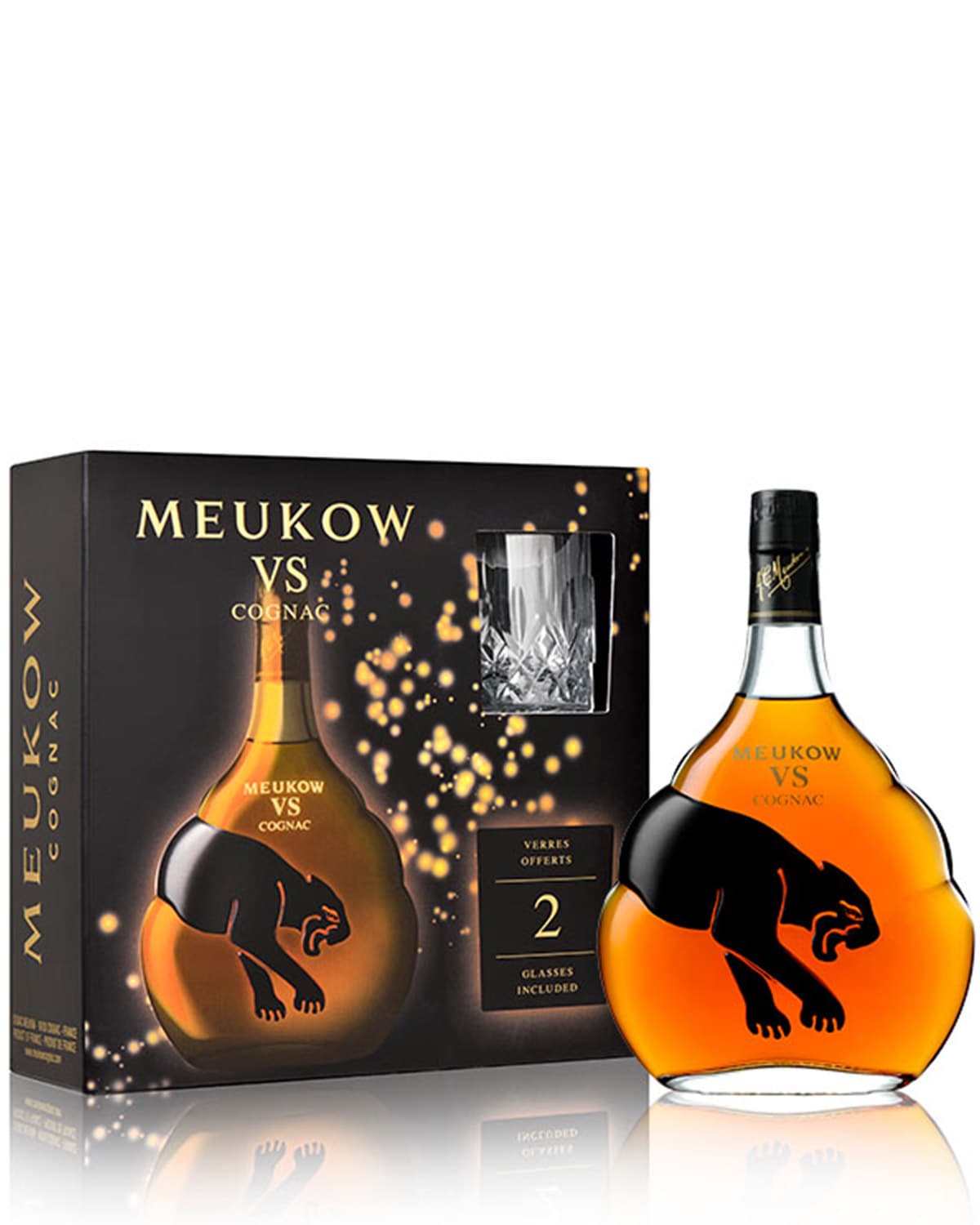 Meukow Cognac VS 70cl + 2 klaasi