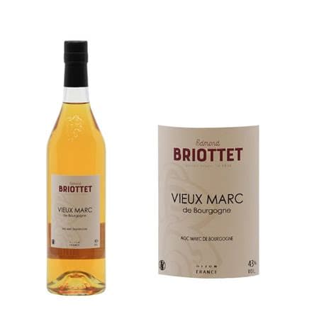 Briottet Eaux De Vie Très Vieux Marc De Bourgogne 43% Burgundia Brändi
