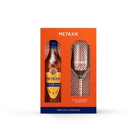 Metaxa 7* 40% 0,7l Karbis Veiniklaasiga