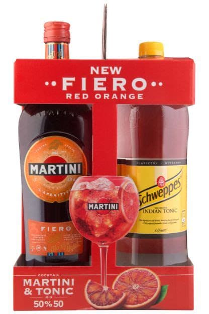 Martini Fiero 14,9% 1l & Schweppes 1,35l Duo-pakk