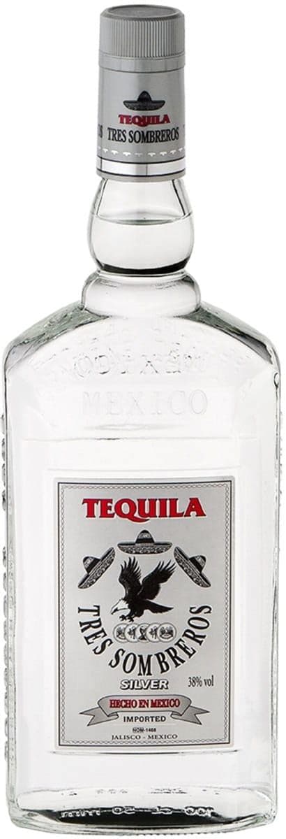 Tequila Tres Sombreros Silver 38% 0,7l