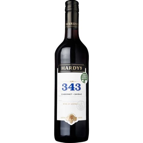 Hardys Bin 343 Cabernet Shiraz 14% 0,75l